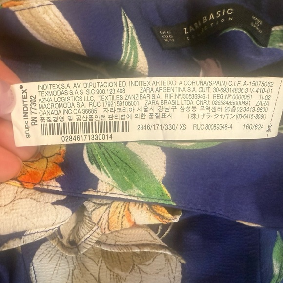 Zara Basic floral palazzo split pants XS breezy wrap tie waist crop Hawaiian - Picture 7 of 11